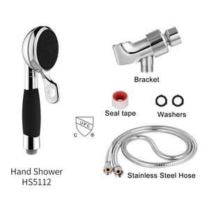Ensemble de douche à main SS5112CP, fonction pluie, tuyau portable en acier inoxydable avec support et bande d'étanchéité pour la sécurité de la salle de bain - Product Image 1
