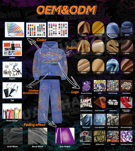 Set di Tute Sportive Oversize in Cotone di Alta Qualità, Pantaloni Larghi e Felpe con Cappuccio Personalizzabili - Product Image 4