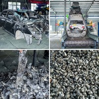 Ligne de recyclage de déchets industriels : vélos, coques de voitures, moteurs, pièces métalliques, broyeur de métaux, concasseur à marteaux