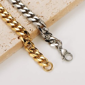 Cadena Cubana Miami de Acero Inoxidable Chapada en Oro de 18K, Pulida a Alto Brillo, de 3.5mm, 5mm, 7mm, 9mm, 11mm, 18mm - Product Image 3