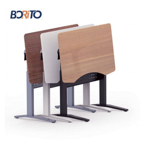 Bureau électrique convertible pour télétravail, table élévatrice moderne à jambe unique, réglable en hauteur, mobile, pour position assise ou debout, vente en gros - Product Image 3