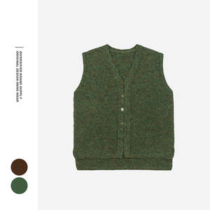 Veste cardigan sans manches pour <span class=keywords><strong>homme</strong></span>, <span class=keywords><strong>en</strong></span> gros, avec logo personnalisé, design uni, couleur unie, col <span class=keywords><strong>en</strong></span> V, boutons - Product Image 5