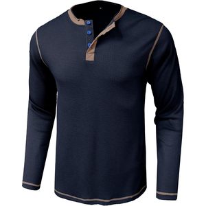 เสื้อเชิ้ตแขนยาวผู้ชาย FOXA รุ่น Waffle Henley สีพื้นแบบลำลอง ติดกระดุม ทรงคลาสสิก เหมาะสำหรับใส่ในชีวิตประจำวัน - Product Image 4