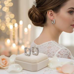 Orecchini geometrici in rame alla moda con Clip e polsino per matrimoni - Product Image 3