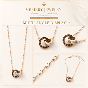 Collier pendentif tendance pour femme en acier inoxydable plaqué or avec chaîne serpent, bijou à porter au quotidien - Product Image 4