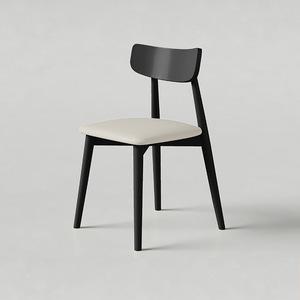 Construction en bois massif chaises <span class=keywords><strong>dinette</strong></span> confortables siège rembourré en mousse dossier courbé chaises de salle à manger modernes Accent chaises - Product Image 1