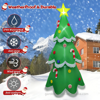 Arbre de Noël gonflable G&L Factory personnalisé pour intérieur et extérieur, 7 pieds, LED vertes, alimentation CC, étanche IP44, écologique, manuel