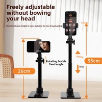 Support de bureau universel rétractable et réglable en hauteur en alliage d'aluminium pour téléphone et tablette, mains libres, forte stabilité, pour diffusion en direct