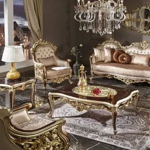 Royal Sofa Set Luxus Royal Victorian Vintage Classic Sof amöbel Massivholz geschnitzt Luxus Classic Sofa im europäischen Stil