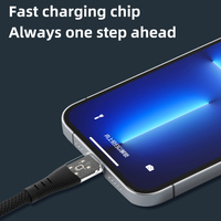 Ligne de vente directe du fabricant Câble de chargement rapide USB Câble de chargement de téléphone portable Câbles de données transparents