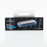 CONJURER Marque SERIES WH1002 10-Hole Diatonic Harmonica Orgue à Bouche en Plastique pour Blues et Folk Instrument de Musique