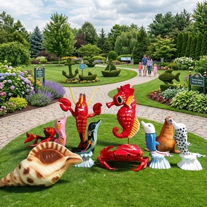 Série de sculptures de vie marines en fibre de verre grandeur nature personnalisées pour la décoration d'aquariums et de parcs aquatiques - Product Image 4