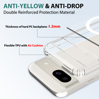 Coque de téléphone transparente, antichoc, de haute qualité, magnétique, en acrylique, pour Google Pixel 8A