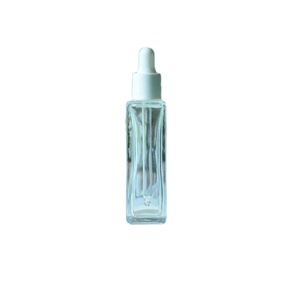 Square Custom Empty Skin Care Serum Glass <b>Dropper</b> <b>Bottle</b> Amber Essential Oil <b>Bottle</b> With White <b>Dropper</b> - Product Image 5