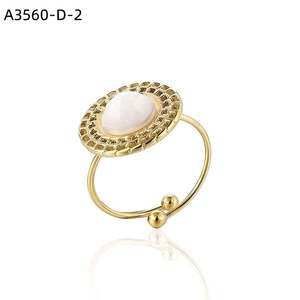 Anillo de Moda con PIEDRA NATURAL A3560 para Mujer, Joyería de Alta Calidad - Product Image 5