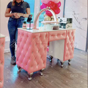 Ensemble <span class=keywords><strong>de</strong></span> meubles d'onglerie pour femmes <span class=keywords><strong>Chaise</strong></span> <span class=keywords><strong>de</strong></span> spa <span class=keywords><strong>de</strong></span> luxe pour manucure et pédicure sur trône rose avec bol anti-acétone - Product Image 2