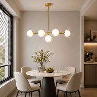 Lustre suspendu moderne en verre LED doré pour villa, salle à manger, escalier, plafond haut, style perles