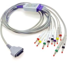 Compatible Edan SE-1515 DX12 Holter ECG Cable <b>10</b> Lead <b>12</b>-channel TPU Leadwires 75CM RoHS Certified - Product Image 1