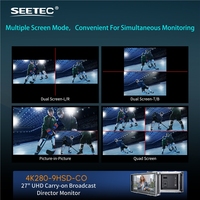 Moniteur de diffusion professionnel SEETEC 4K280-9HSD-CO 27 pouces 4K Ultra HD, 4x Multi-Vue, OEM pour studio TV et camion de production