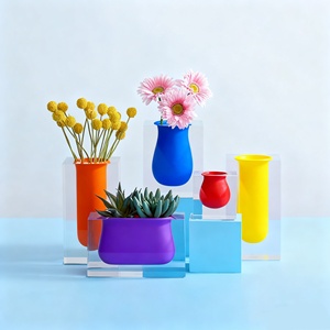 Haut de gamme acrylique Bel Air Scoop <span class=keywords><strong>Vase</strong></span> CNC usinage maison décoratif porte-fleurs Banquet affichage - Product Image 1
