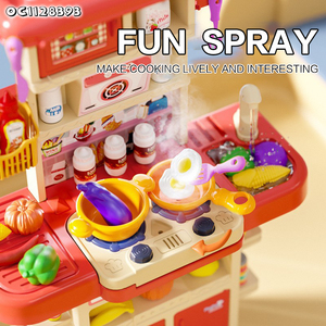 Enfants Simulation Vaisselle Famille Cuisson Eau Pulvérisation Grand Plastique Maison <span class=keywords><strong>Cuisine</strong></span> Jouet avec Accessoires <span class=keywords><strong>pour</strong></span> 11 <span class=keywords><strong>Ans</strong></span> Filles - Product Image 3