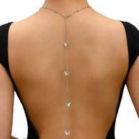 Mode papillon frange Sexy dos chaîne femmes corps chaîne Long collier clavicule chaîne personnalisable bijoux éthérés