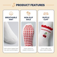 Chaussettes de yoga, pilates et danse antidérapantes en coton avec logo brodé, idéales pour l'entraînement à domicile et la barre - Meilleures ventes