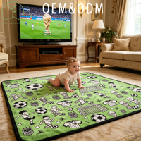 Couverture polaire surdimensionnée en sherpa de qualité supérieure à colorier soi-même, motif football double couche, avec 24 marqueurs lavables