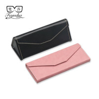 Étui à lunettes pliable en cuir PU de qualité supérieure avec logo personnalisé FANSHA, boîte de rangement rigide anti-pression pour lunettes de soleil, plusieurs couleurs au choix