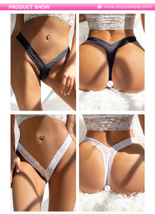 <span class=keywords><strong>Perizoma</strong></span> Sexy da Donna <span class=keywords><strong>Trasparente</strong></span> Traforato in Pizzo Floreale Squisito e Seducente Taglie Forti con Logo Personalizzato ODM - Product Image 5