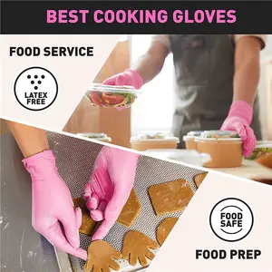 Pure Nitrile Hotel Kitchen Cleaning Tattoo Food Service Industrial Pink Beauty Salon Spa Manicure Nail Art Nitrile Glove Gloves