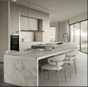 Customized Glass <strong>Kitchen</strong> Island with <strong>Sink</strong> Modern Dining <strong>Kitchen</strong> Cabinets-Eco-Friendly Modular Wall/<strong>Base</strong> <strong>Units</strong> - Product Image 3