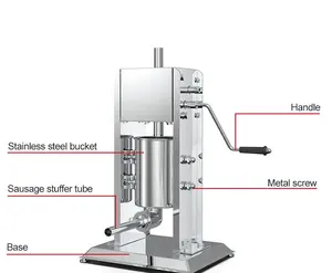 Máquina de enchimento de linguiça, pequena capacidade de enchimento de linguiça elétrica para fabricação de linguiça de cozinha