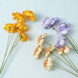 Light Luxury 5-Head Single <b>Branch</b> Bubble Rose Silk Artificial Flower Instagram Style Bedroom Desktop <b>Decoration</b> Homestay Window - Product Image 5