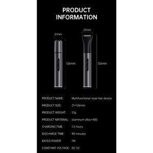 CITICITY Customized Logo Acceptable Rechargeable Stainless Steel <b>Black</b> Multipurpose Ear and Electric Nose Hair <b>Trimmer</b> for Men - Product Image 4