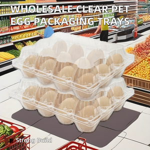Vendita calda monouso trasparente per animali domestici in <span class=keywords><strong>plastica</strong></span> per imballaggio di uova all'ingrosso 12 pacchetti di <span class=keywords><strong>plastica</strong></span> per animali domestici porta uova di anatra - Product Image 2