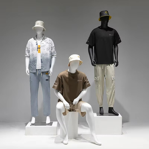 Mannequin <span class=keywords><strong>homme</strong></span> corps entier noir et blanc pour <span class=keywords><strong>magasin</strong></span> de vêtements, présentoir de costume masculin en position debout - Product Image 5