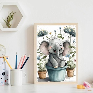Peinture Diamant Série Paysage Animalier Éléphant dans un Pot de Fleurs Ambiance Premium Broderie Artisanale Art Déco Coffret Cadeau - Product Image 2