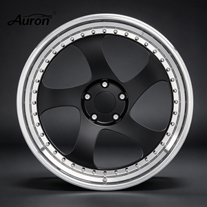 Llanta de Aleación de Aluminio Forjado de 17 Pulgadas, Negro Brillante, Cara Mecanizada, Multirradio, Monobloque Fundido, para Coche de Pasajeros, Mejora de Retrofit, Venta al por Mayor, Personalizada - Product Image 1