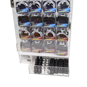 Manufacturer Customized <strong>Mobile</strong> <strong>Phone</strong> Accessories LED Rack <strong>Display</strong> <strong>Shelves</strong> for Retail Stores USB Cable Counter - Product Image 5