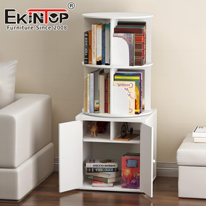Ekintop – <span class=keywords><strong>bibliothèque</strong></span> blanche polyvalente pour enfants, <span class=keywords><strong>étagère</strong></span> rotative à 360 degrés pour les chambres d'enfants - Product Image 4