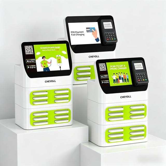 Shared Power Bank Rental Kiosk 6/12/24 Slots Solar Charging Waterproof Portable Fast Charging Station