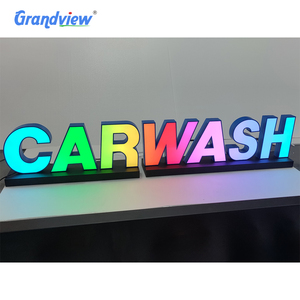 Personalizzato 3D RGB <span class=keywords><strong>LED</strong></span> Logo del negozio di insegne per esterni illuminati per attività di vendita al dettaglio segno per l'autolavaggio DC di alimentazione - Product Image 6