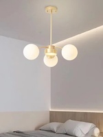 Lustre en verre Magic Bean Iron, style italien, luxe léger, crème, pour pièce douillette, moderne, minimaliste, créatif, romantique, éclairage d'intérieur