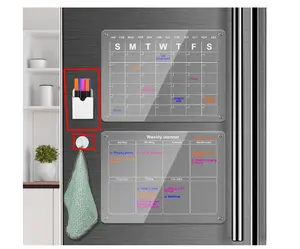 Acryl Magnetic Dry Erase Board Starker magnetischer Monats-und Wochen kalender für den Kühlschrank