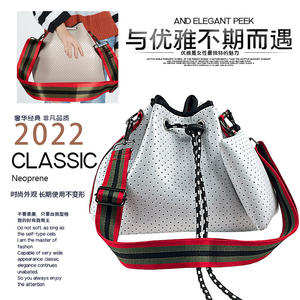 Women's Summer Fashion Vintage Small Neoprene <b>Crossbody</b> Bucket Bag Comfortable Single Shoulder <b>Strap</b> Waterproof for Daily Use - Product Image 5