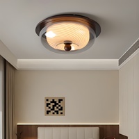 Plafonnier LED en verre de style vintage, design rétro pour salons et chambres, montage en surface avec CRI 95 élevé