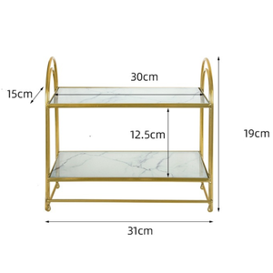 Oro 2 Tier <span class=keywords><strong>Bagno</strong></span> Filo di Vanità di Trucco Dell'organizzatore Cosmetico di Immagazzinaggio <span class=keywords><strong>Mensola</strong></span> per Dresser e Piano di Lavoro - Product Image 5