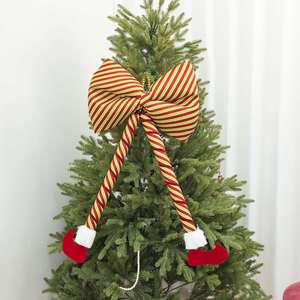 Adorno Grande para la Punta del Árbol de Navidad, Patas de Lazo, Botas de Elfo de Plástico Extra Grandes y Divertidas de 42 cm x 80 cm, Decoración Rústica Duradera - Product Image 3