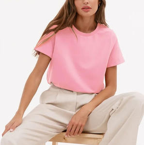 Camiseta pesada de gran tamaño en blanco de algodón 100% de verano de alta calidad, camiseta pesada con estampado personalizado, camiseta lisa para mujer - Product Image 2